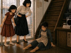 階段から落ちた桃子ちゃん