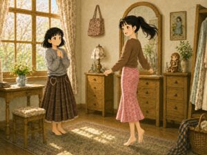 かわいいピンクのスカート