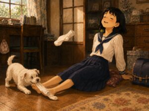 ソックスで遊ぶヒーロー