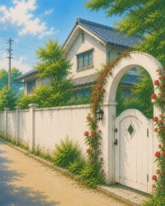 ツルバラの裏門