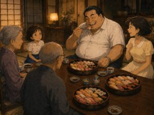 食いしん坊の丸いおじさん