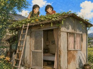 屋根の上のかぼちゃ