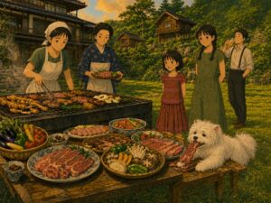 山でのBBQ