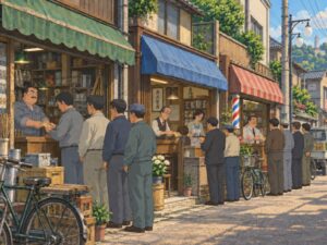 お給料日。お給料が出るのは男性だけ。