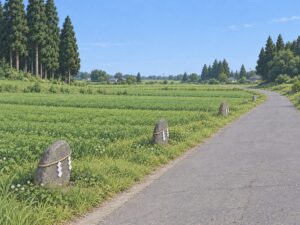 畑のお地蔵様、守り神。昭和５０年代の少女たち