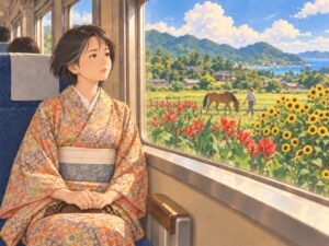 5月には満開の南国のひまわり。昭和５０年代の少女たち