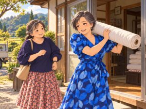 50年前の反物。昭和50年代の少女たち